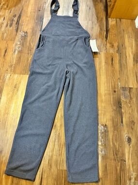 Early Winters Women's S Gray Blue Fleece Overalls Jumpsuit NWT